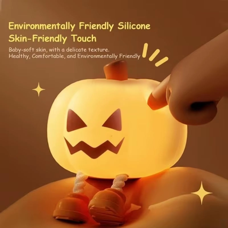 9.5Cm/3.74In Halloween Pumpkin Ghost Night Warm Light Cartoon Desktop 3D Luminous Led Bedroom Decoration Collectible Funny Gifts